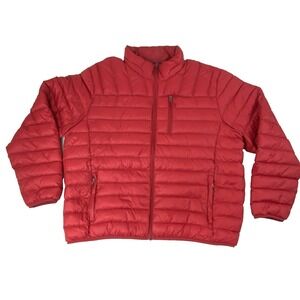 Hawke & Co Mens Puffer Jacket  2XL Duck Down Fill Packable Red Coat Light Weight